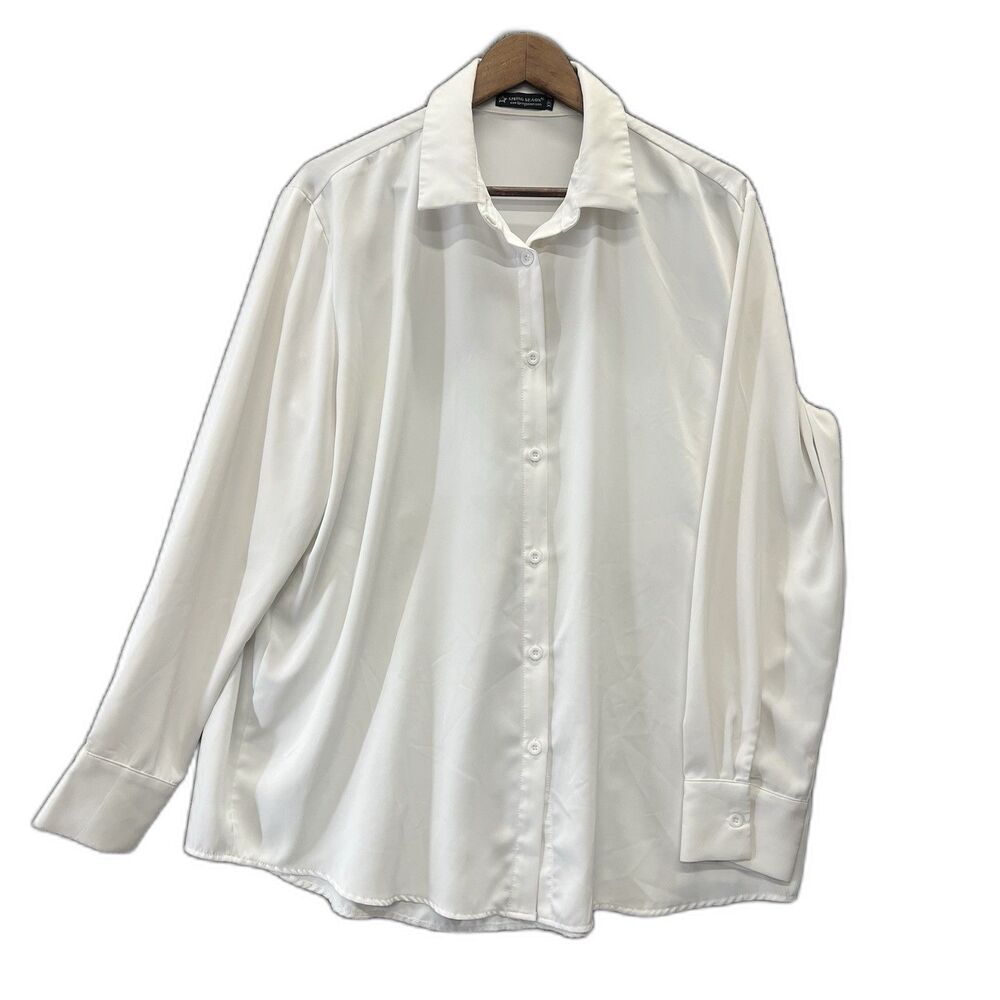 Women’s Easy Care Oversized Button Up Blouse XXL